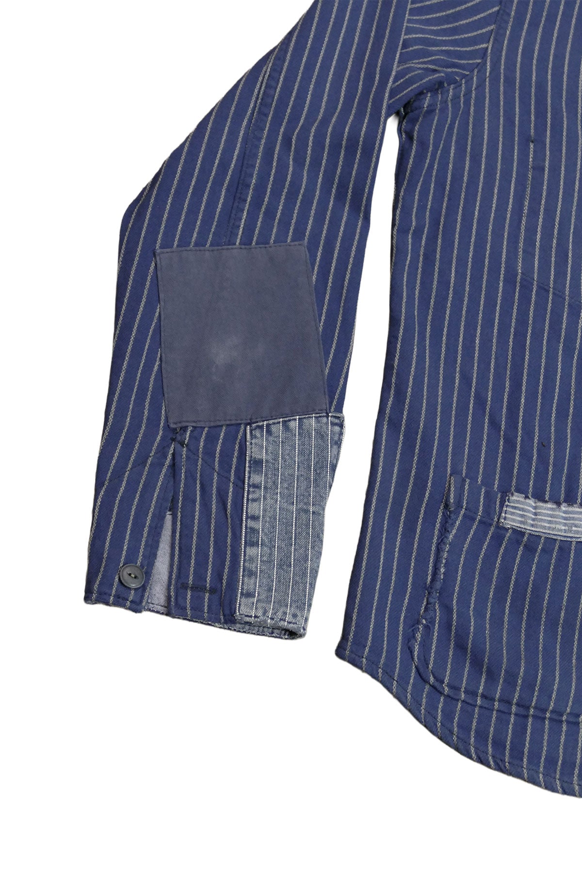 Scarti Lab Archive - 407 SM271 100% Japanese cotton 8oz. Indigo Stripe Overshirt (B.N.B. Wash)