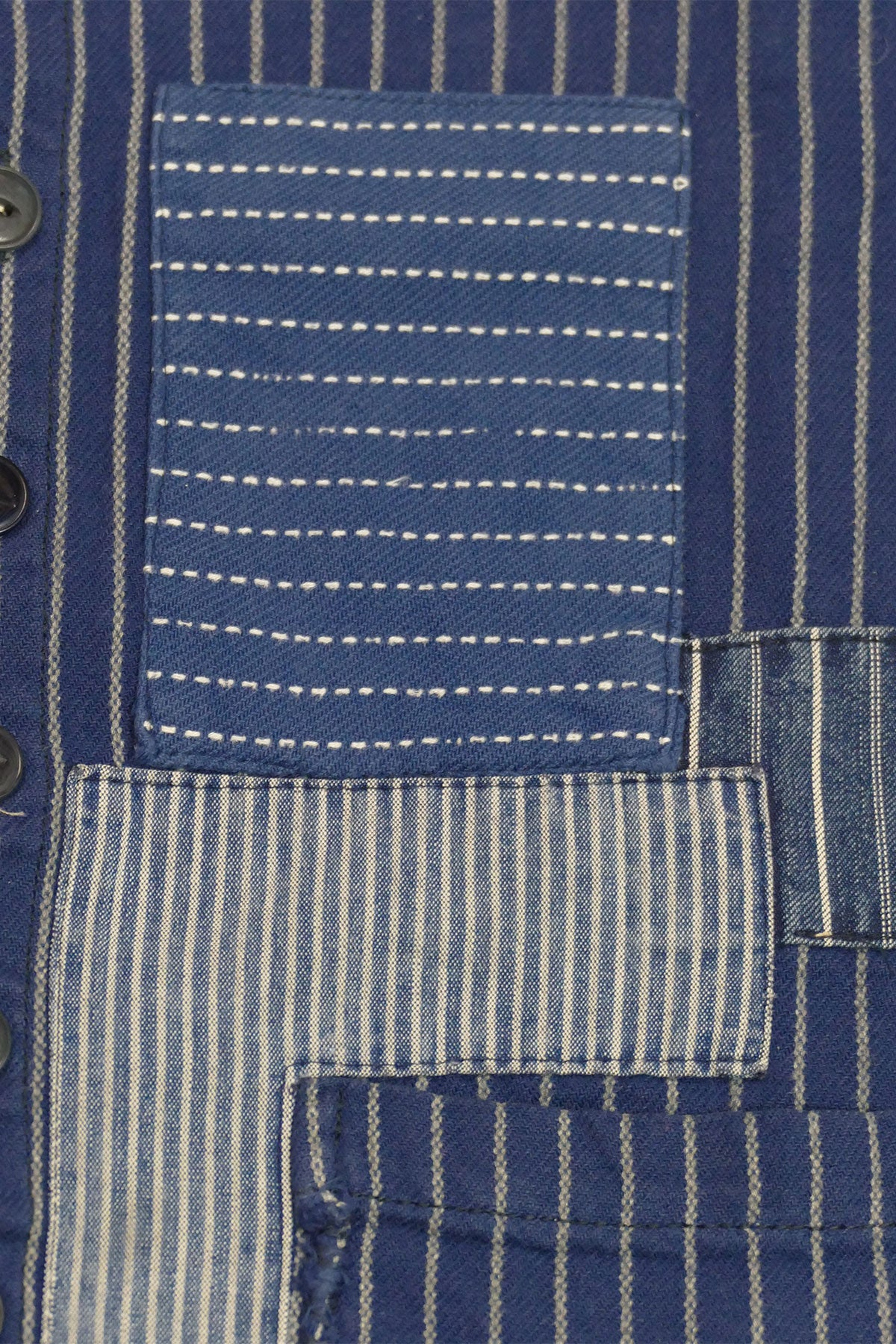 Scarti Lab Archive - 407 SM271 100% Japanese cotton 8oz. Indigo Stripe Overshirt (B.N.B. Wash)