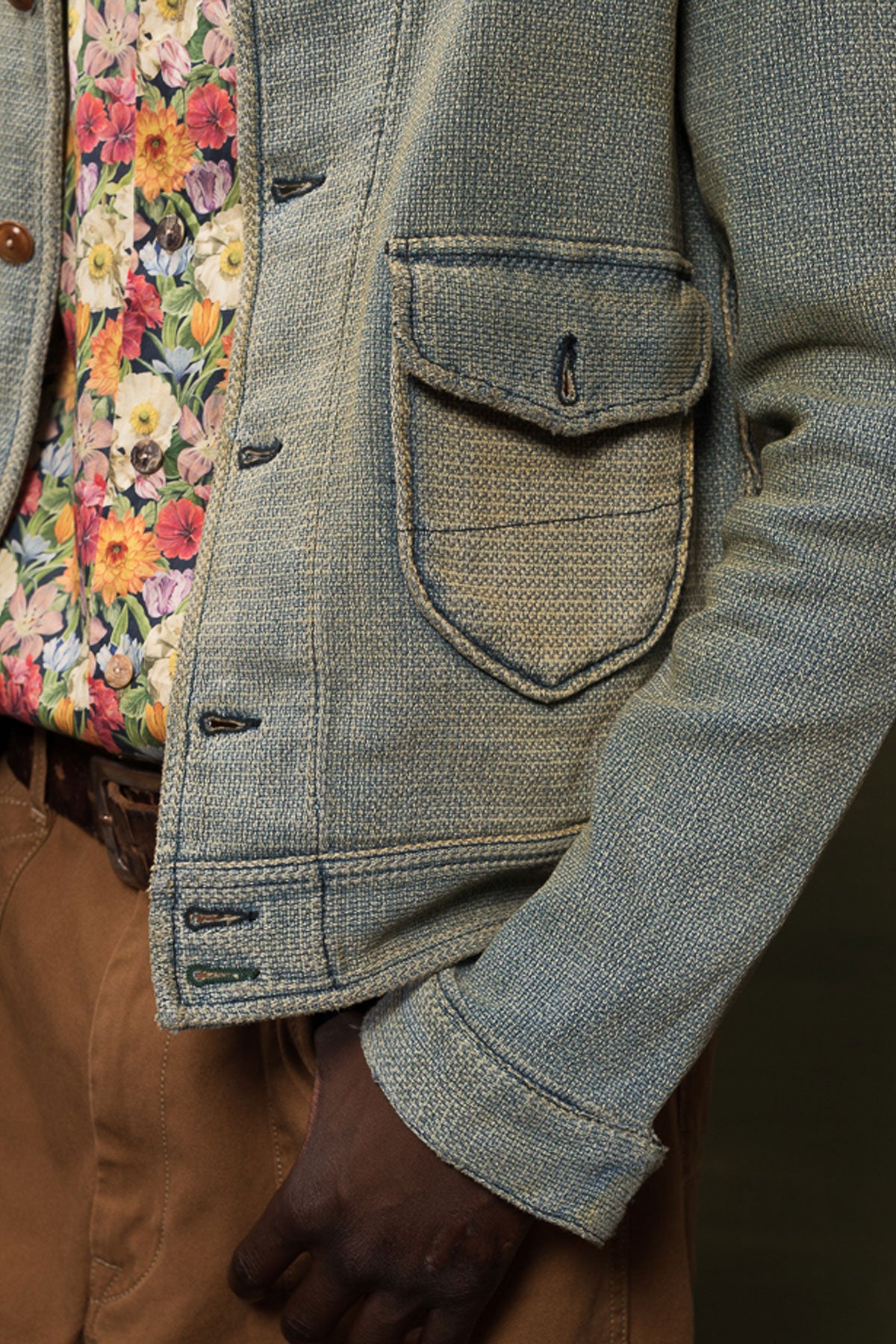 Scarti Lab - Cossack jacket 707-SU928 Vintage Wash in Light Blue