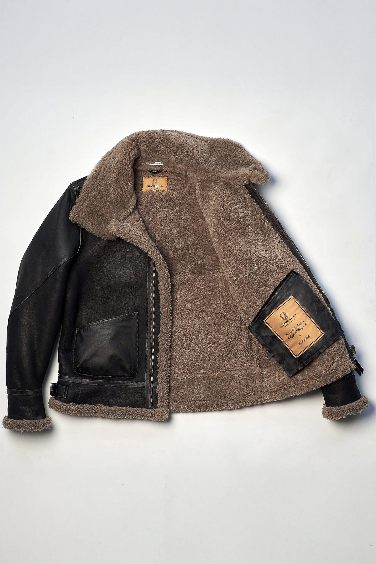 Shangri-La Heritage - "Aviatore” B-3 Vintage Black Shearling Jacket
