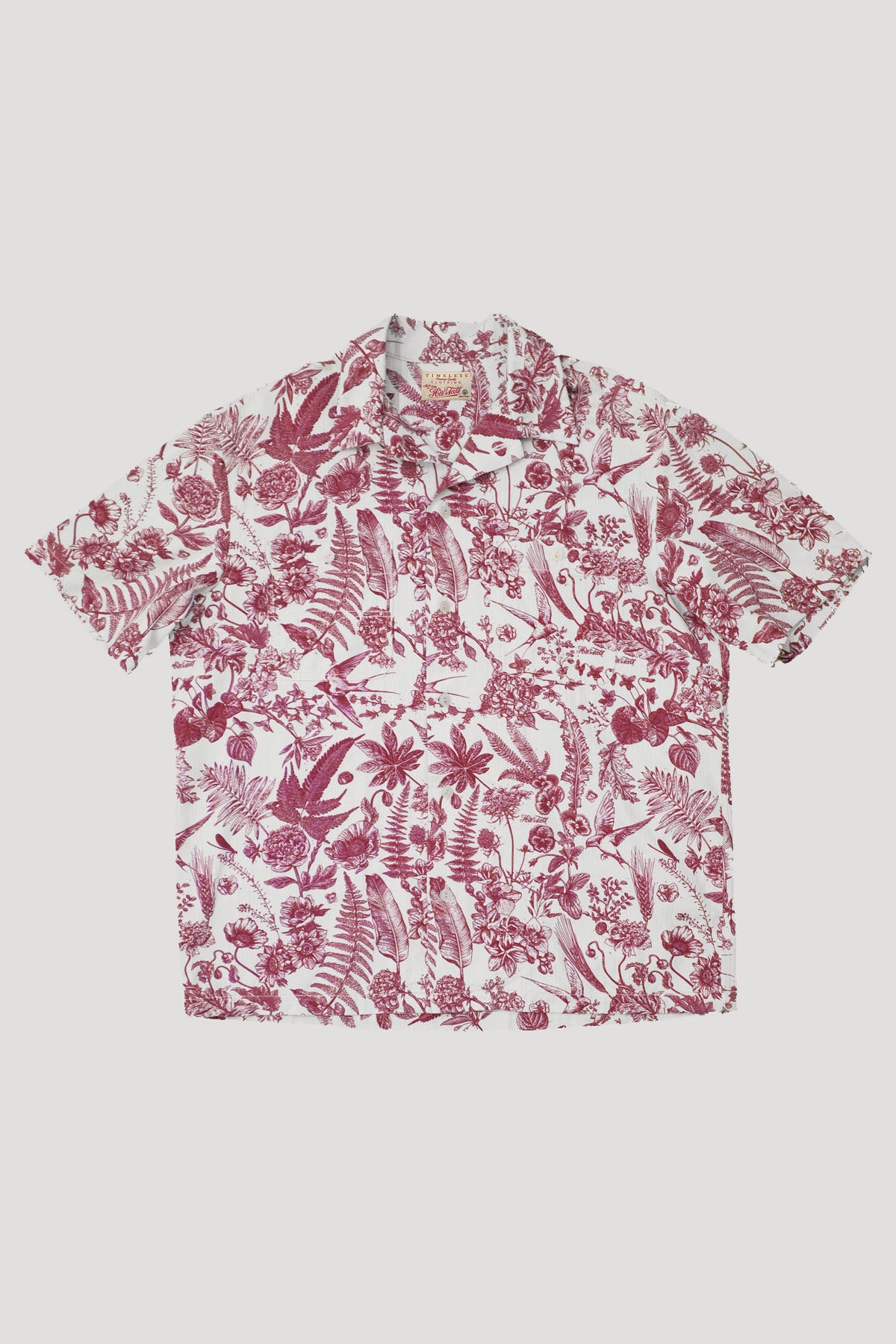 Hen's Teeth - HTM-S2 Light Canvas Short Sleeve Shirt with botanical print