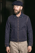 Scarti Lab - 713 SG824 Zip Jacket in Navy (100% Japanese Sateen Cotton) - Vintage Wash