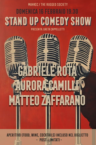 Domenica 16 Febbraio 19.30: Stand Up Comedy Show