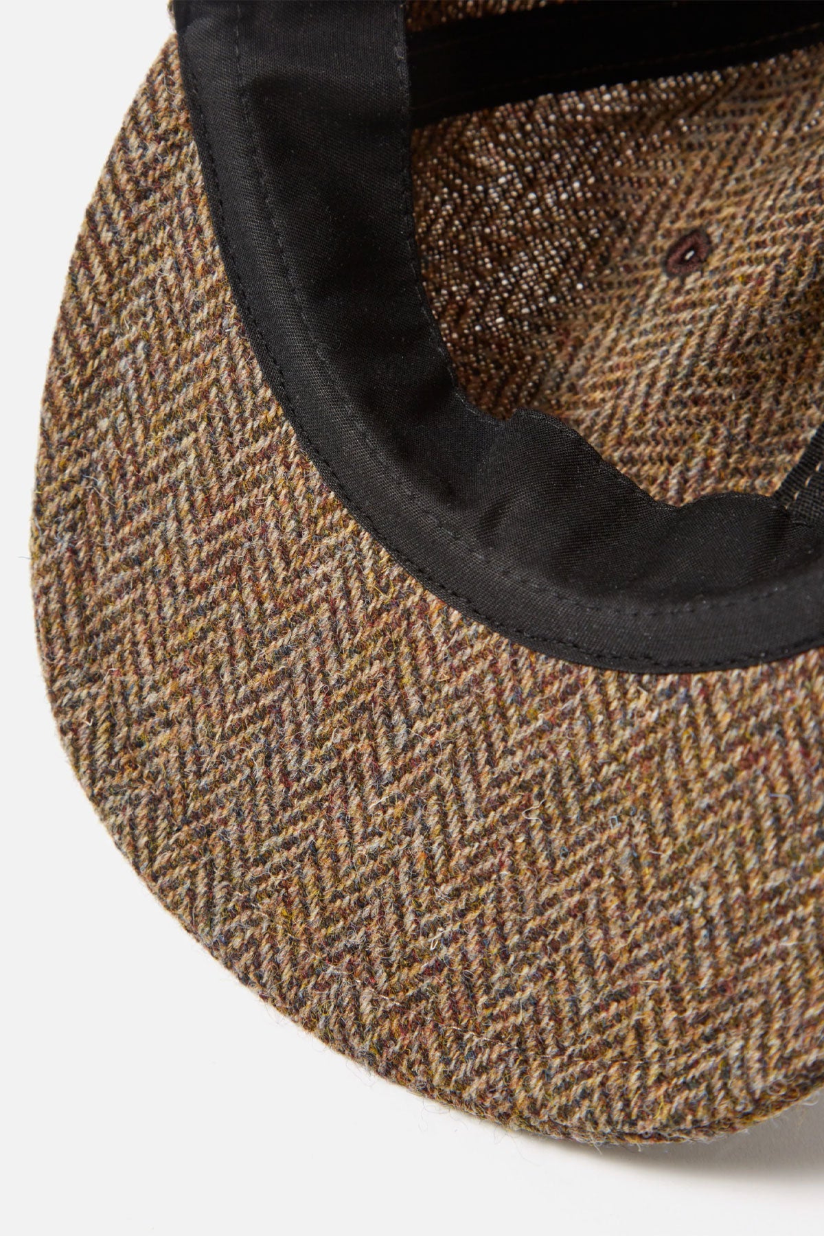 Universal Works - Cricket Cap In Brown Herringbone Harris Tweed