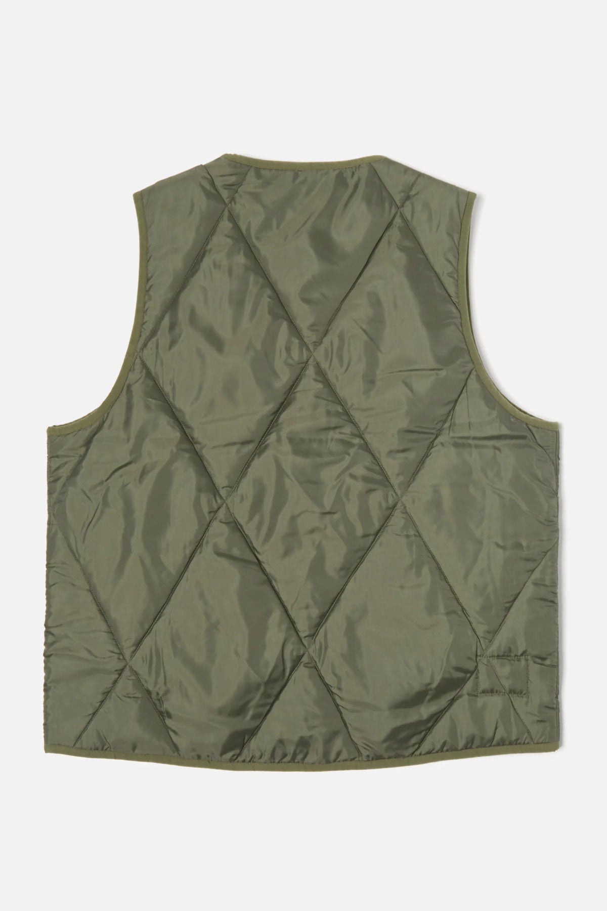 Universal Works - Reversible Military Liner Gilet In Olive / Sand Diamond Quilt