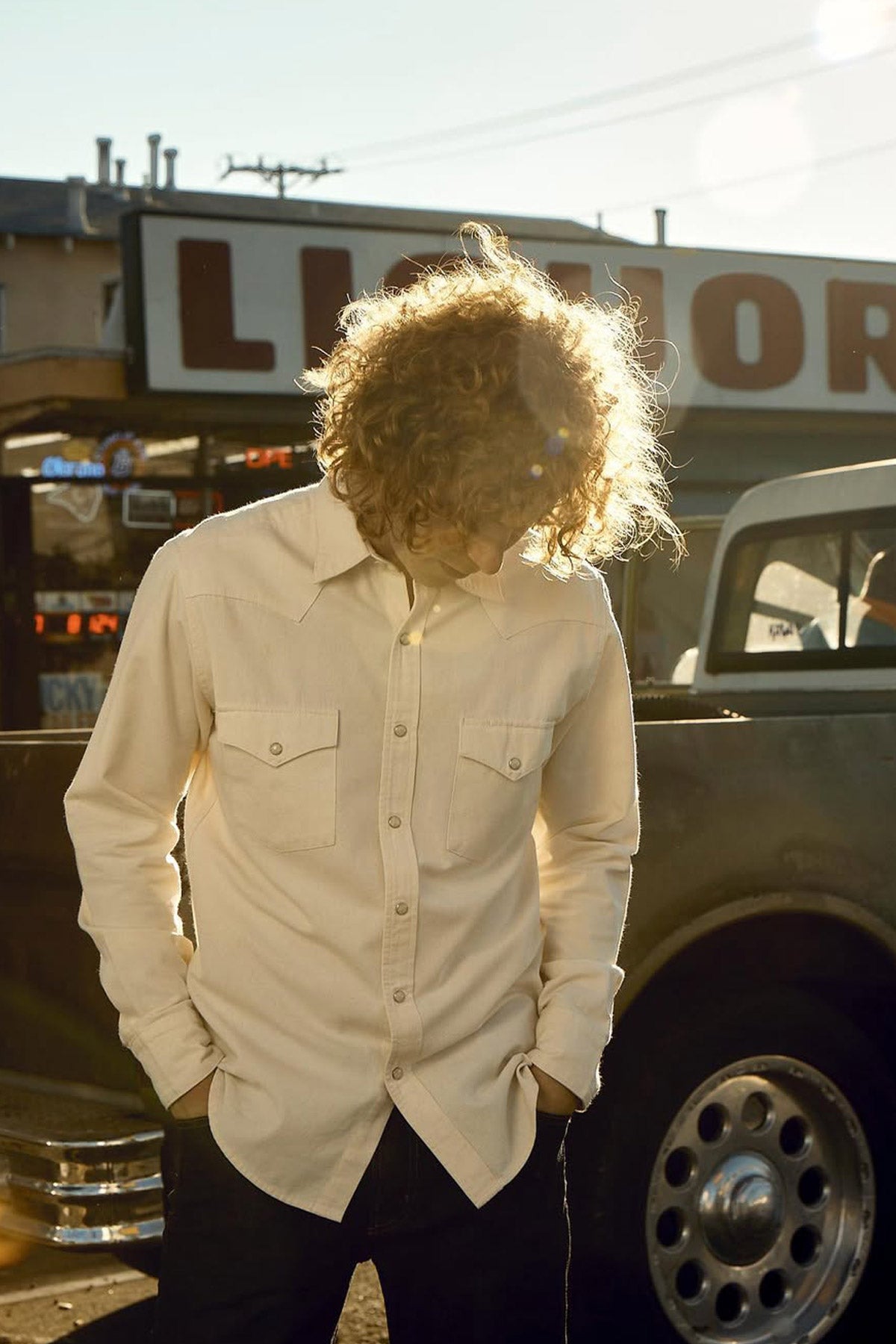 West Major - Bone Ecru Denim Shirt
