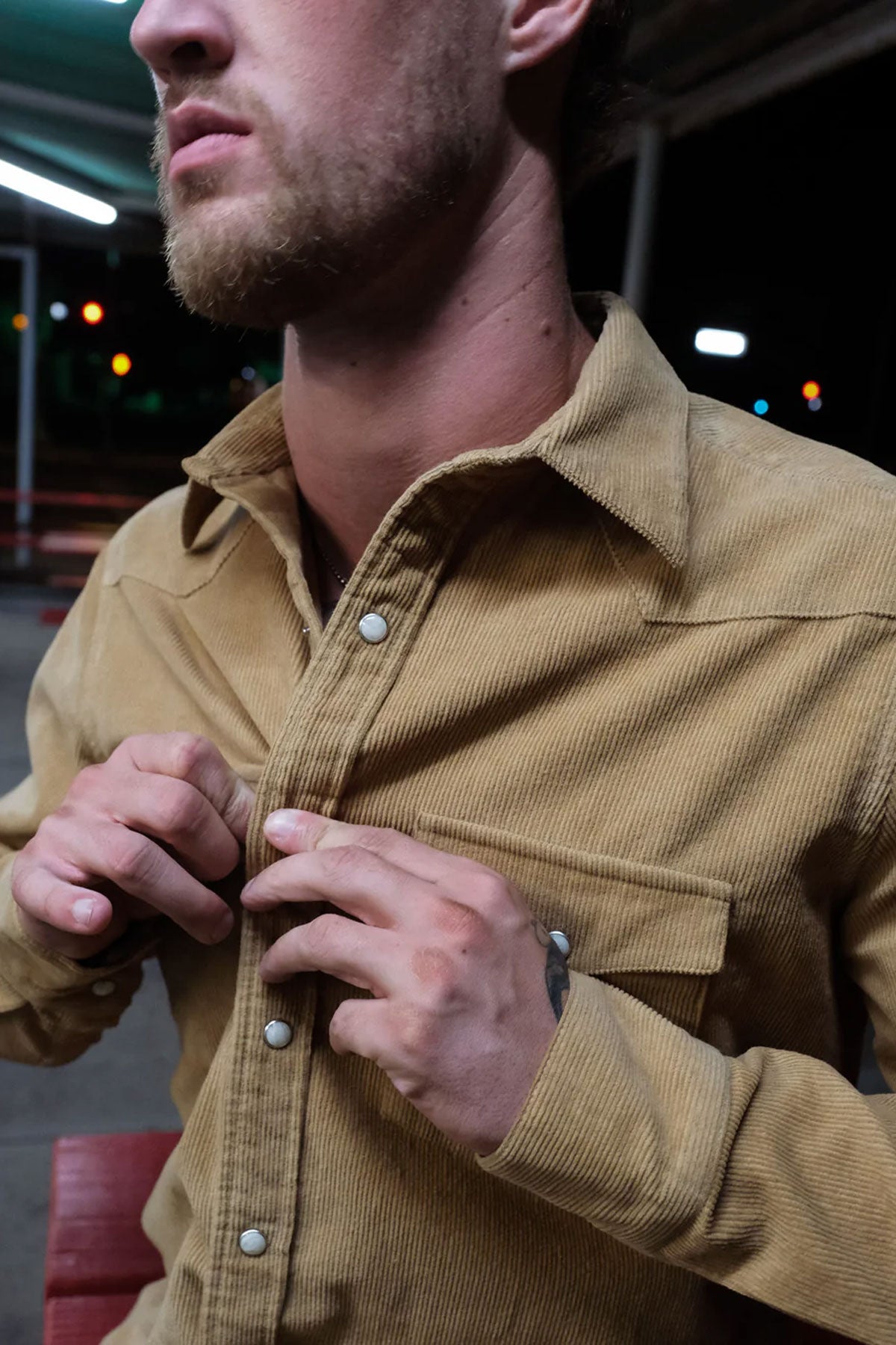 West Major - 8 oz. Corduroy Western Shirt in oak