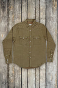 West Major – Houndstooth Flannel Shirt - Olive/Rust