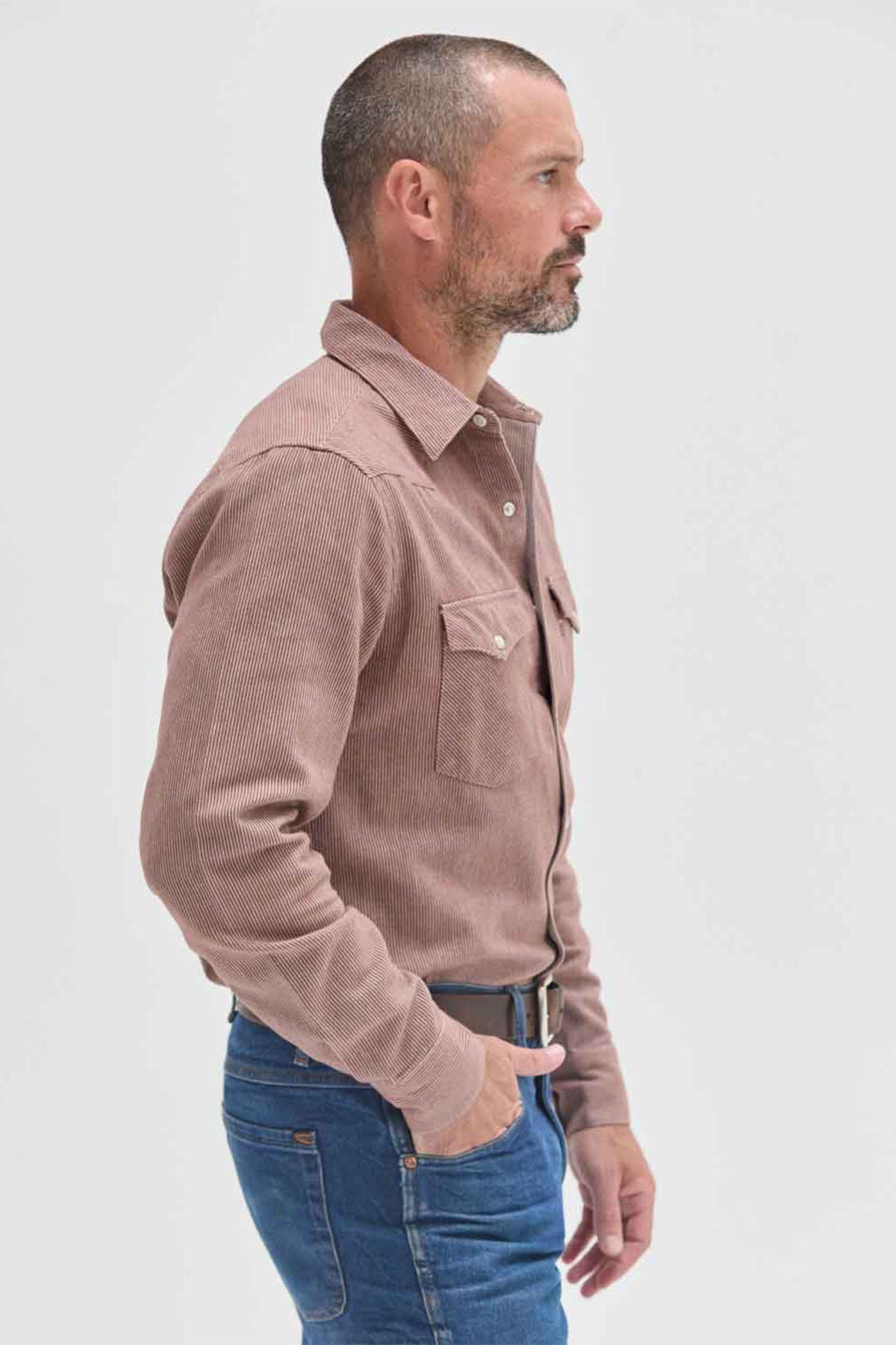 West Major – Railroad Stripe Flannel - Clay