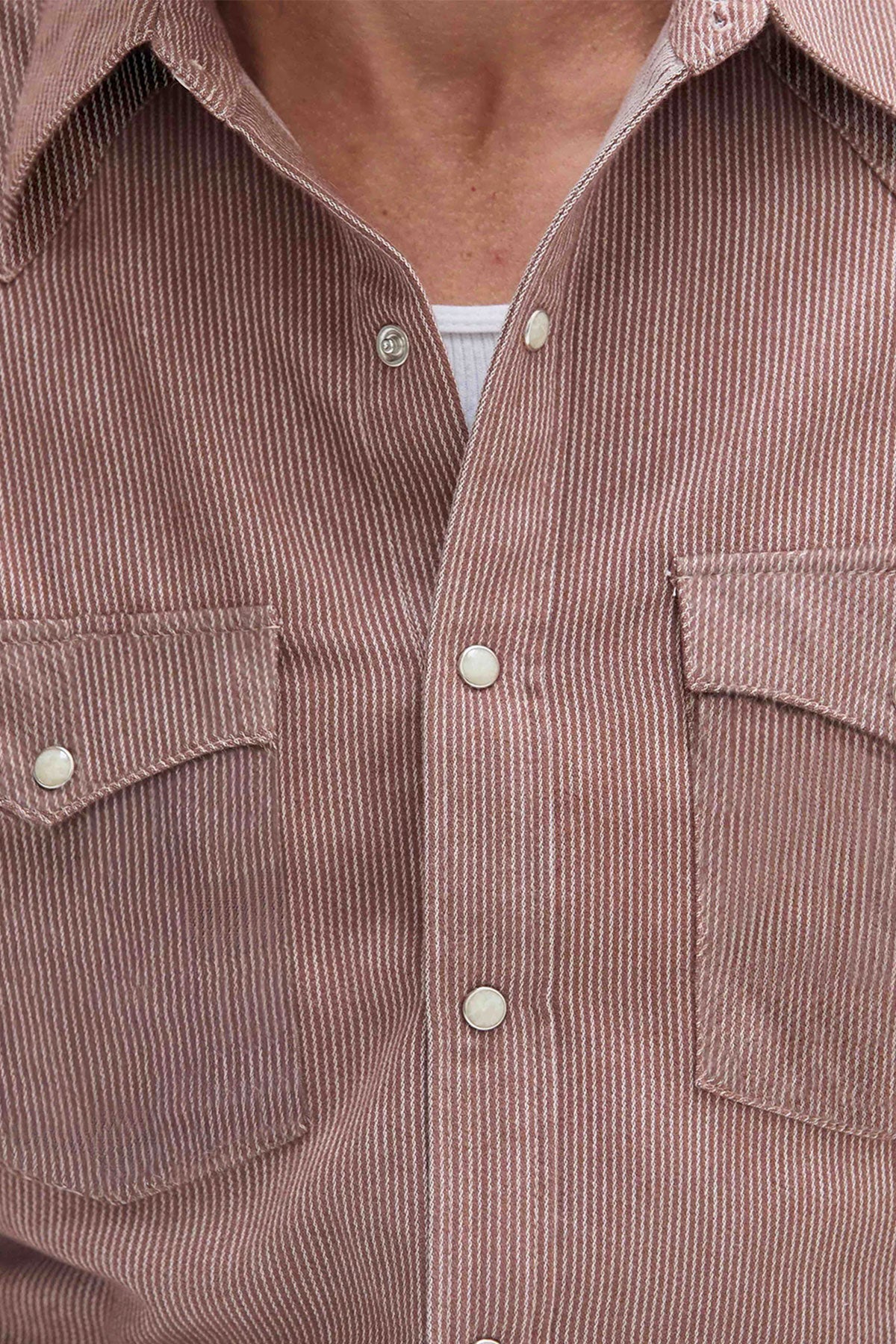 West Major – Railroad Stripe Flannel - Clay