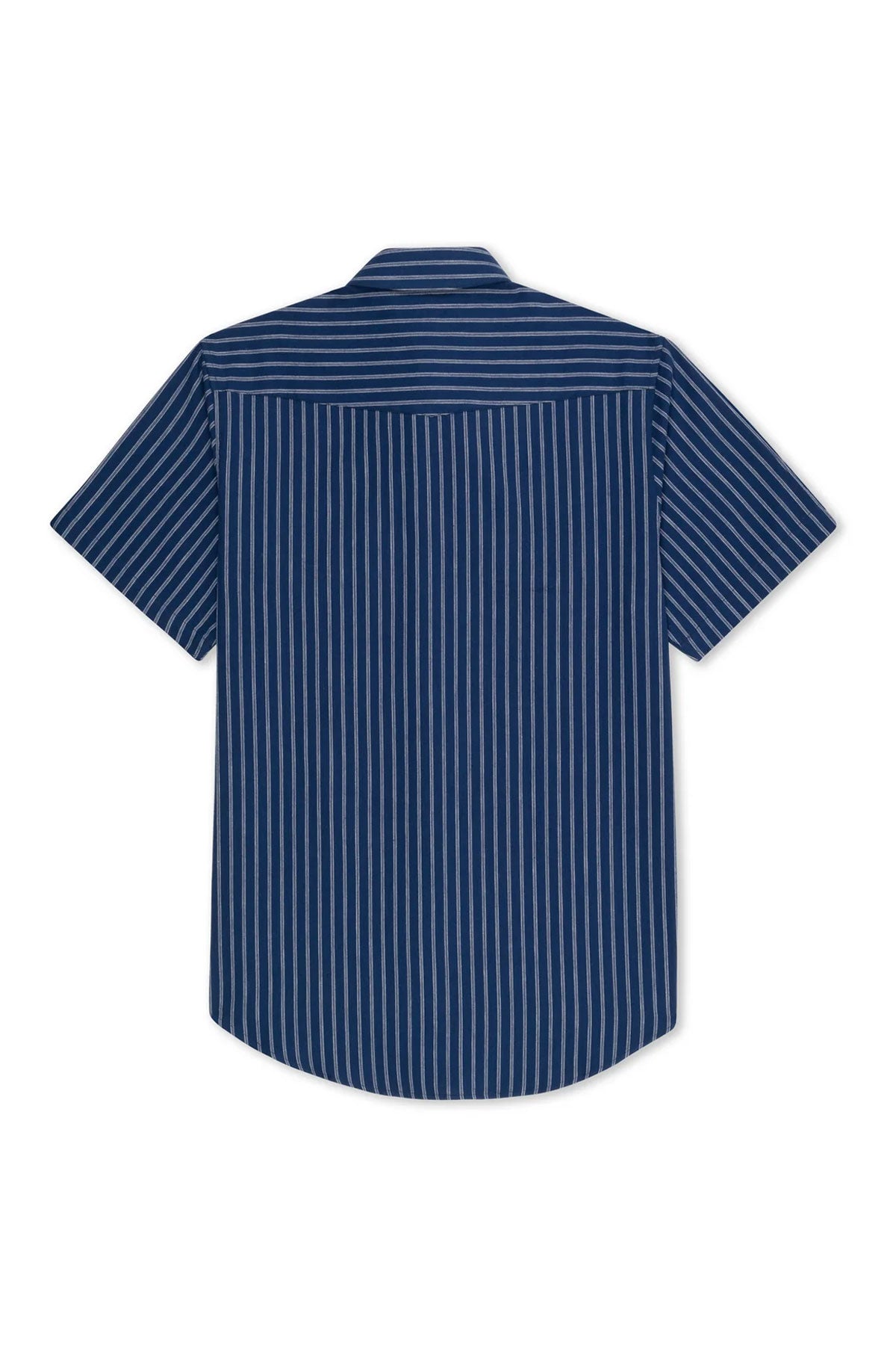 West Major - Indigo Selvedge Stripe Short Sleeve Western Shirt
