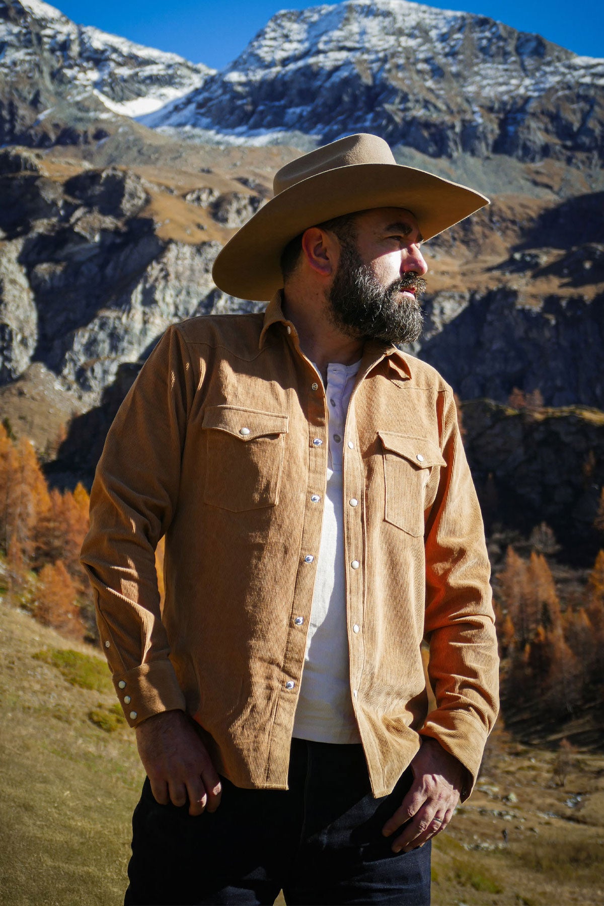 West Major - 8 oz. Corduroy Western Shirt in oak