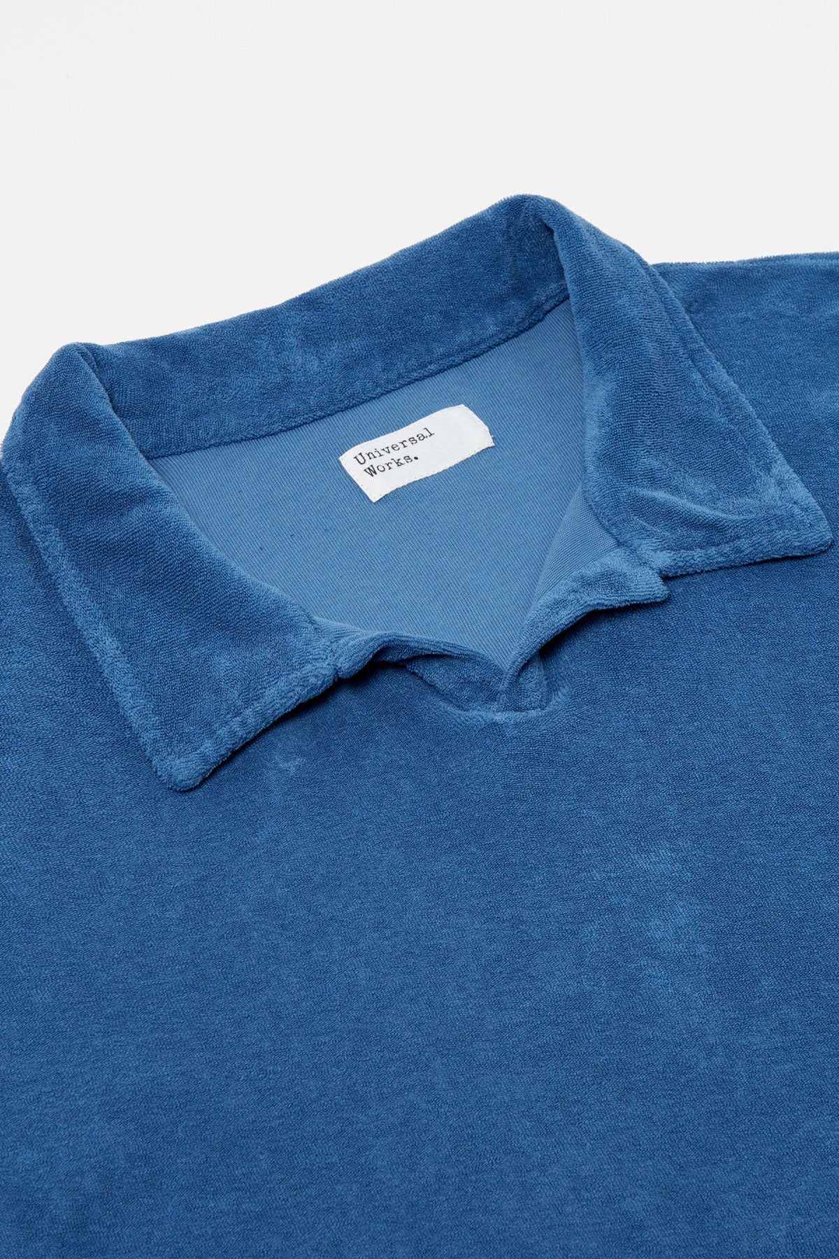 Universal Works - Vacation Polo In Blue Terry Fleece