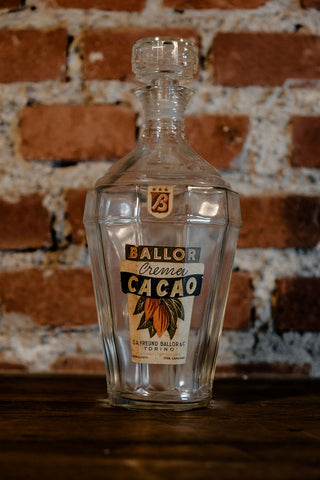 Early '900 Art Deco Crema Cacao Freund Ballor Glass Bottle Torino (Italy)