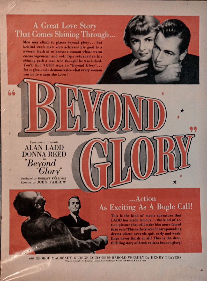 1948 LIFE Magazine Beyond Glory Original Movie Advertisement