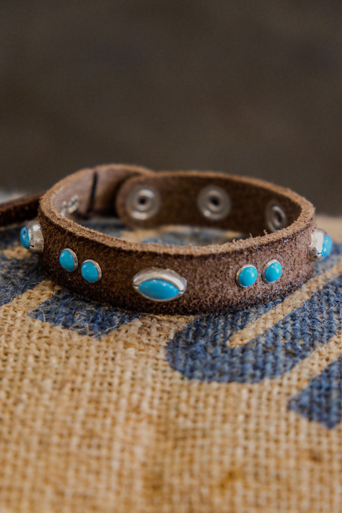 Alberto Luti - Turquoise Dots Bracelet in Suede Leather