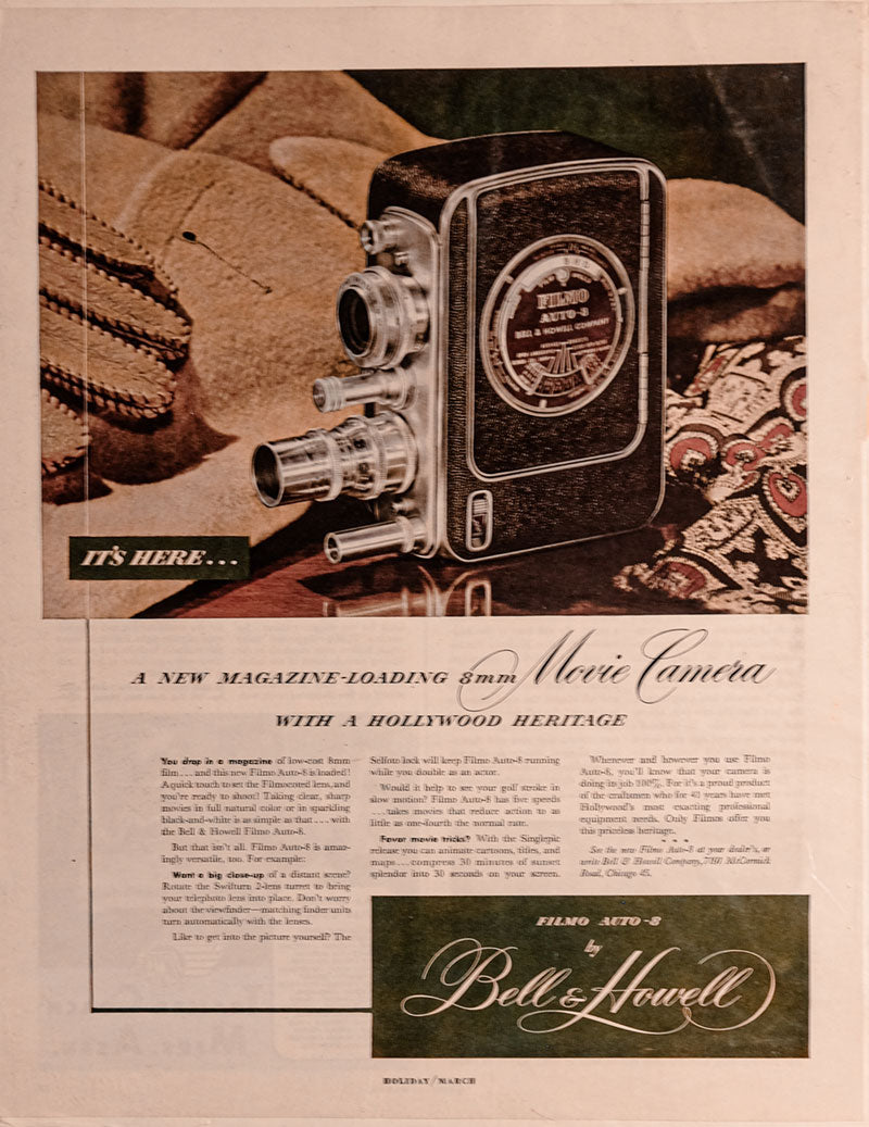 1948 Bell & Howell Filmo Auto-8 Movie Camera Magazine Ad