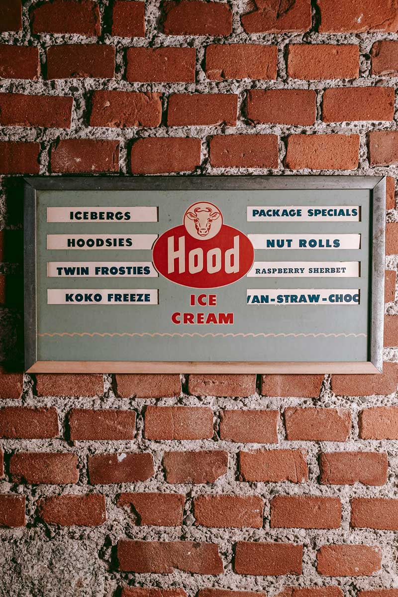 1950's Hood Ice Cream Menu Board Advertising