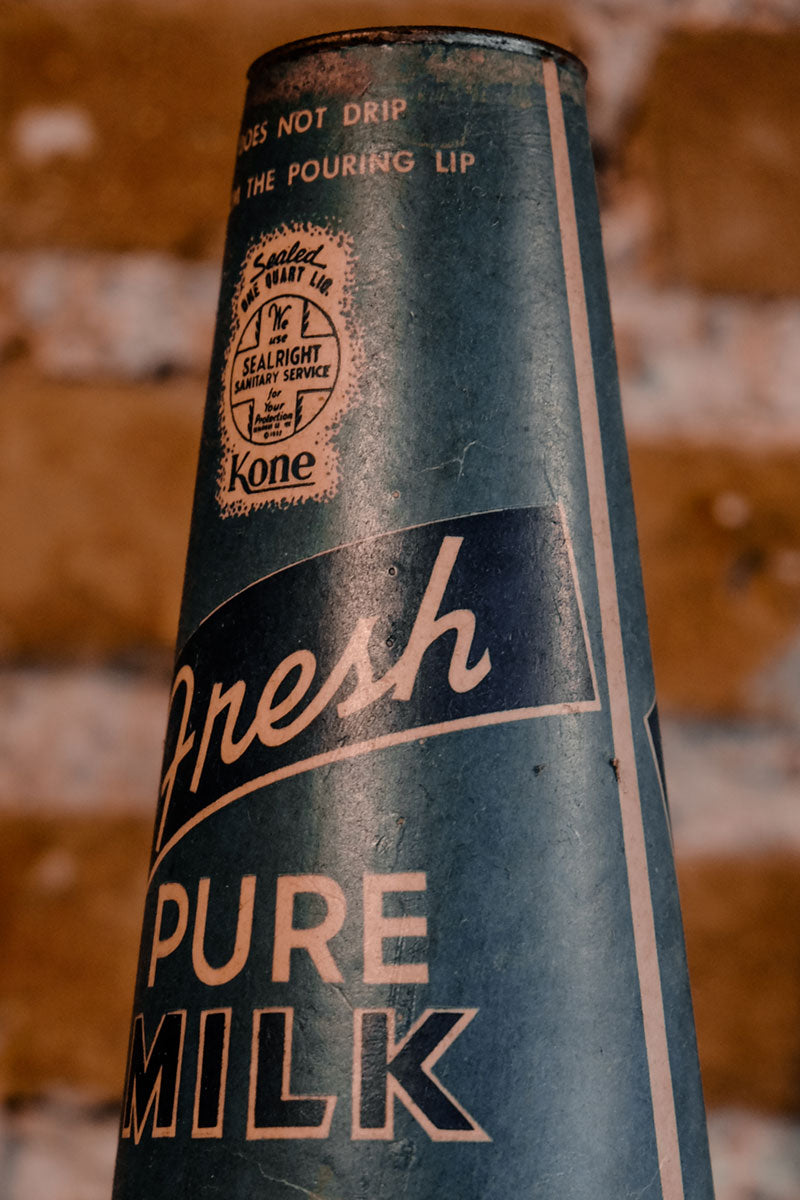 1930/40's Dakota Paper Co. Fresh Pure Milk Cardboard Cone. Aberdeen (South Dakota)