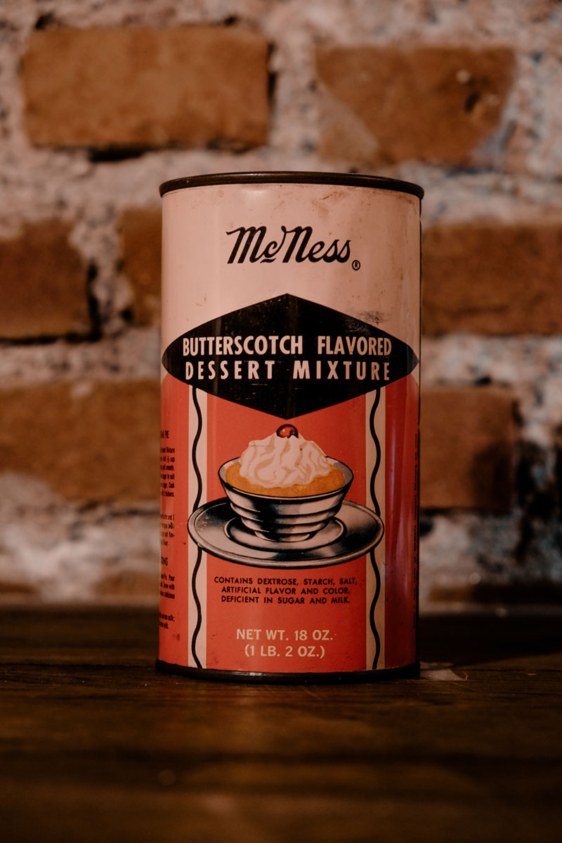 Vintage McNess Butterscotch Dessert Mixture, Freeport Illinois Est.1908