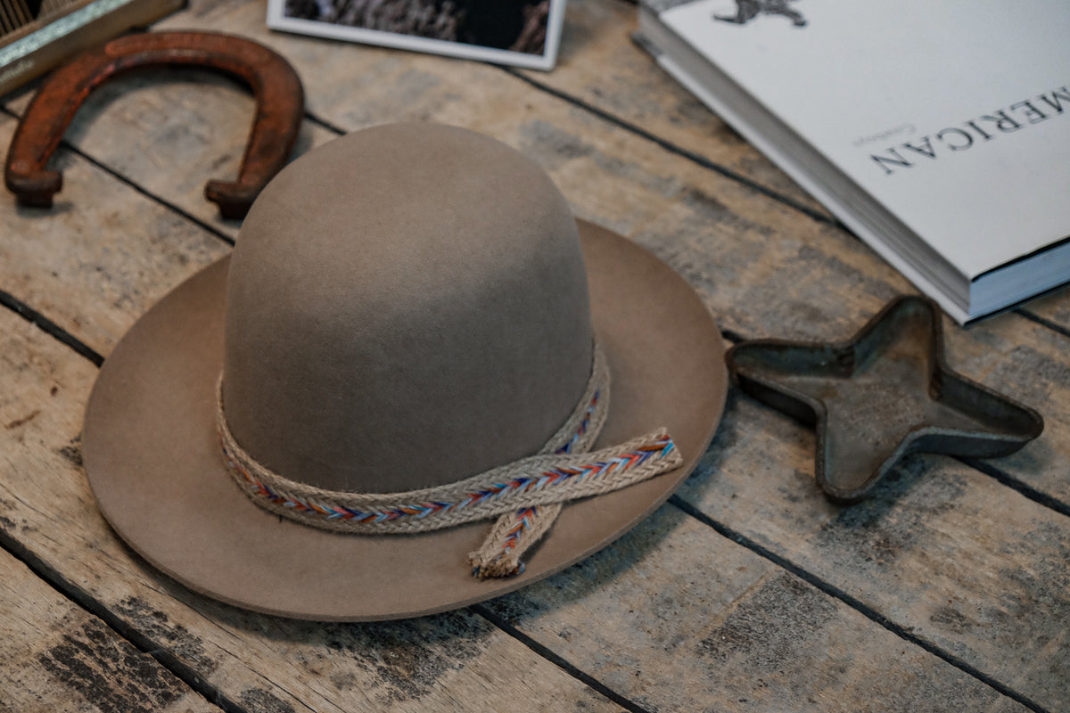 The Rugged Society - Open Crown Hat in Natural Color - Handmade to order