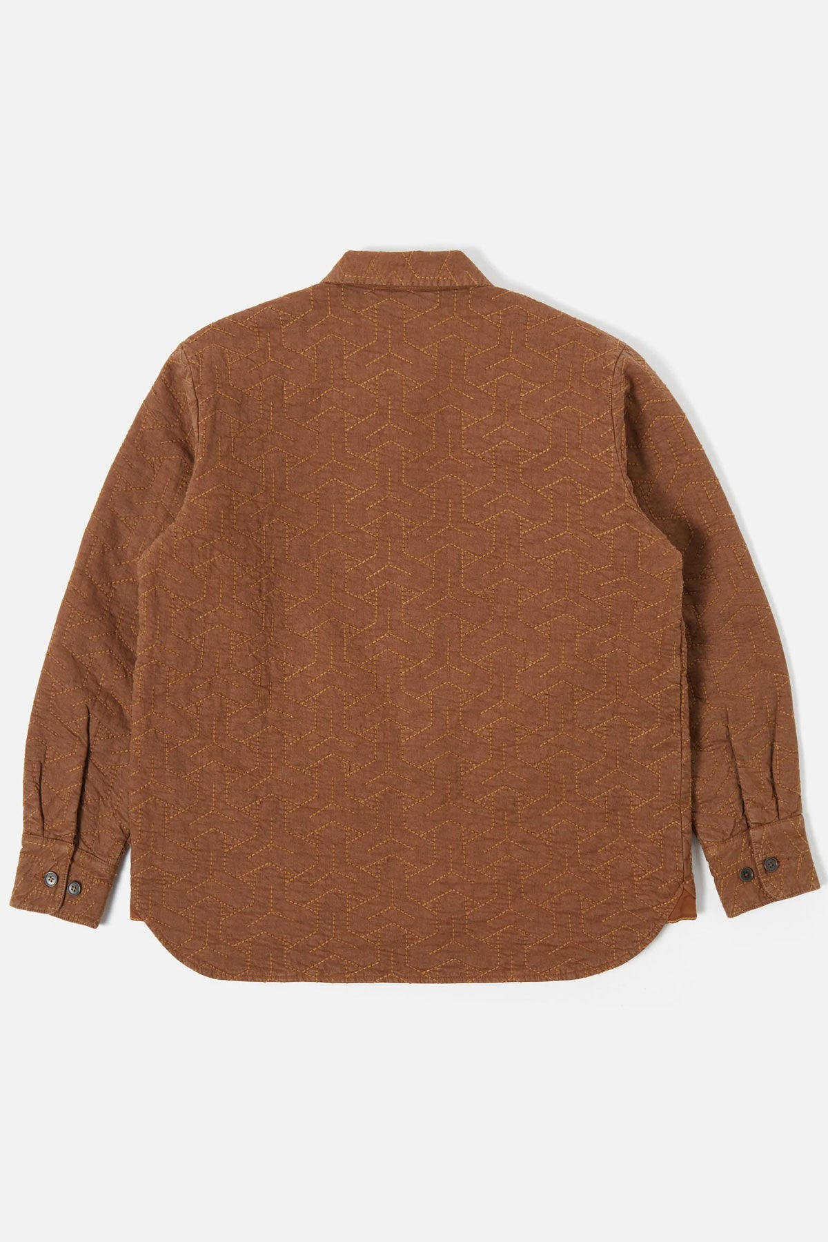 Universal Works - Travail Quilt Shirt Jacket In Brown Marl Twill