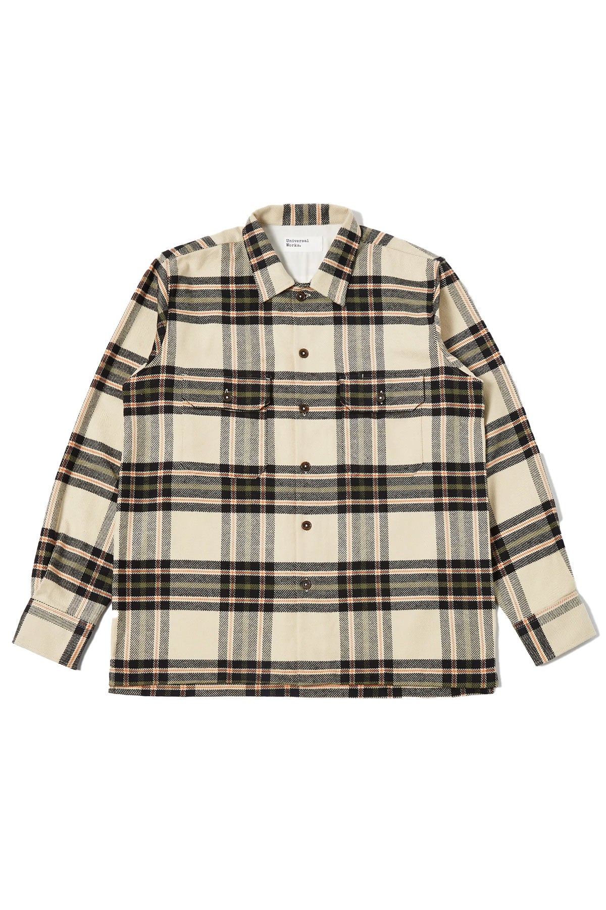 Universal Works -  Utility Shirt In Charcoal Organic Cozy Check