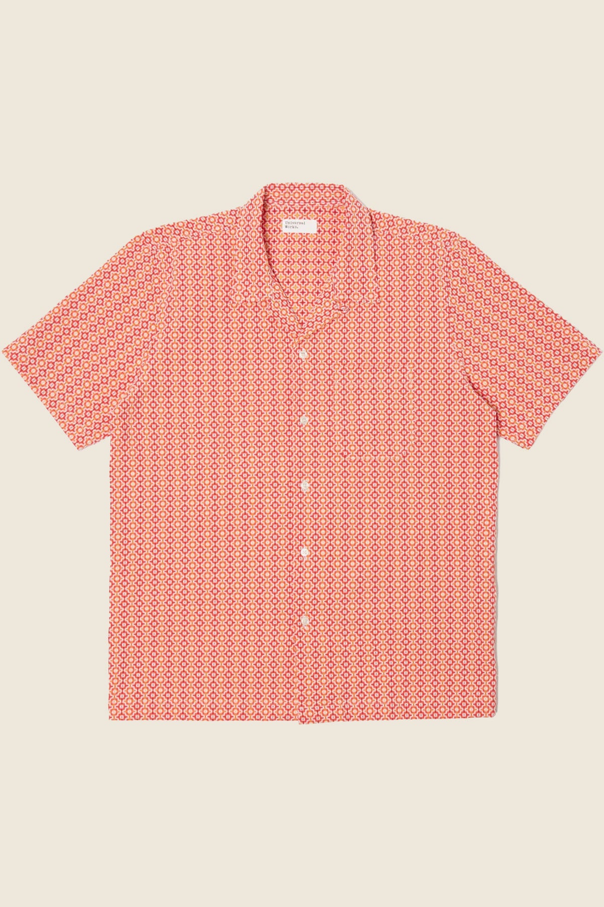 Universal Works - Road Shirt In Orange Summer Check Cotton